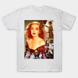 Bette Davis Collage Portrait T-Shirt